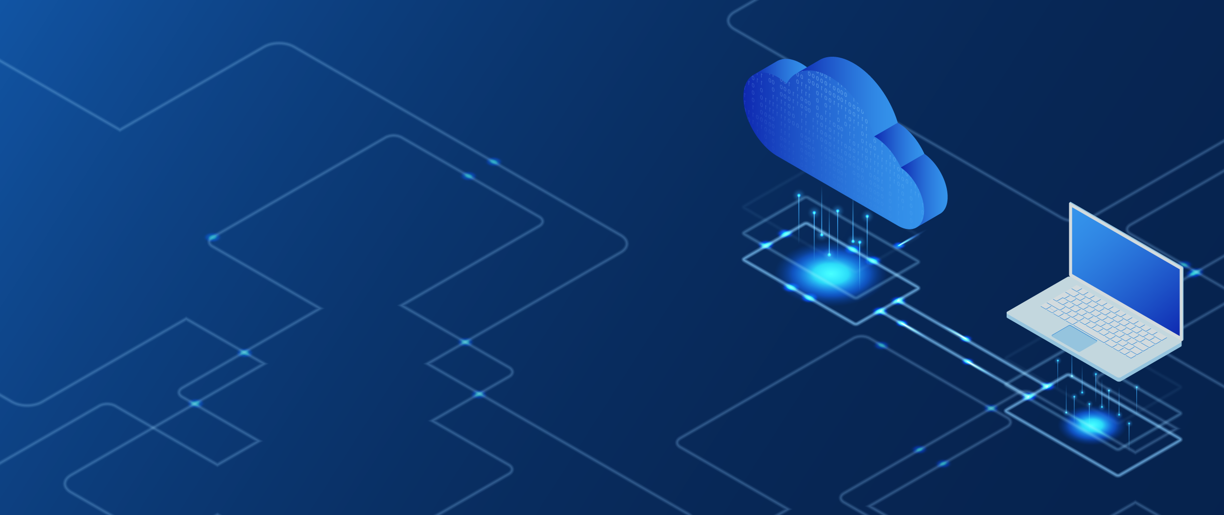 Illustration of cloud and laptop connectivity