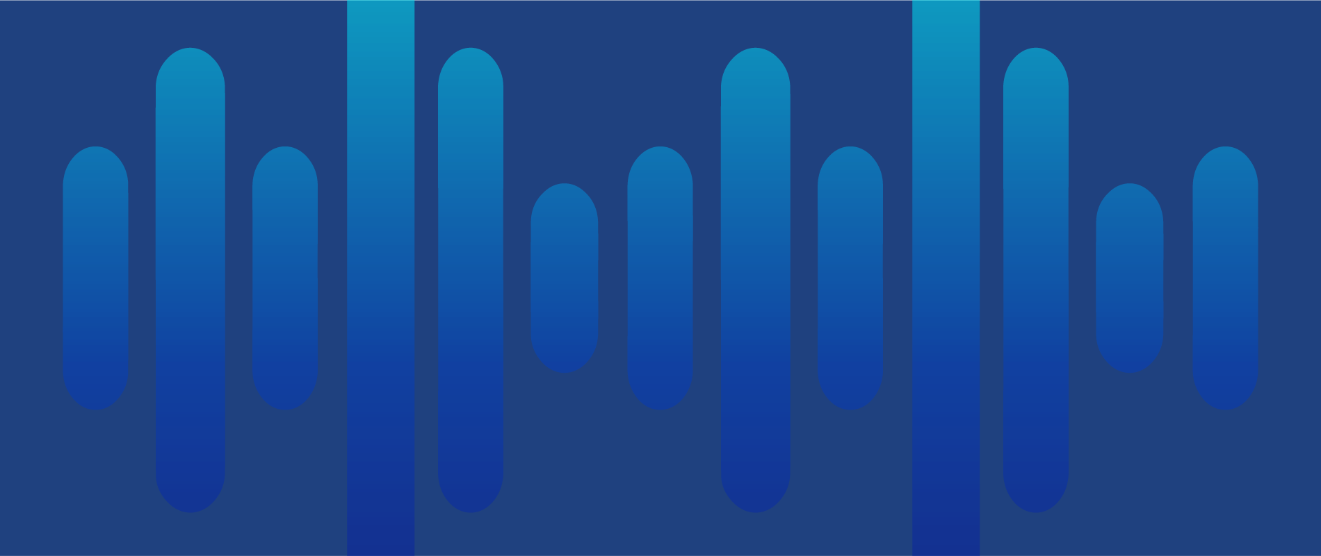 Blue background with blue gradient sound wave cylinders