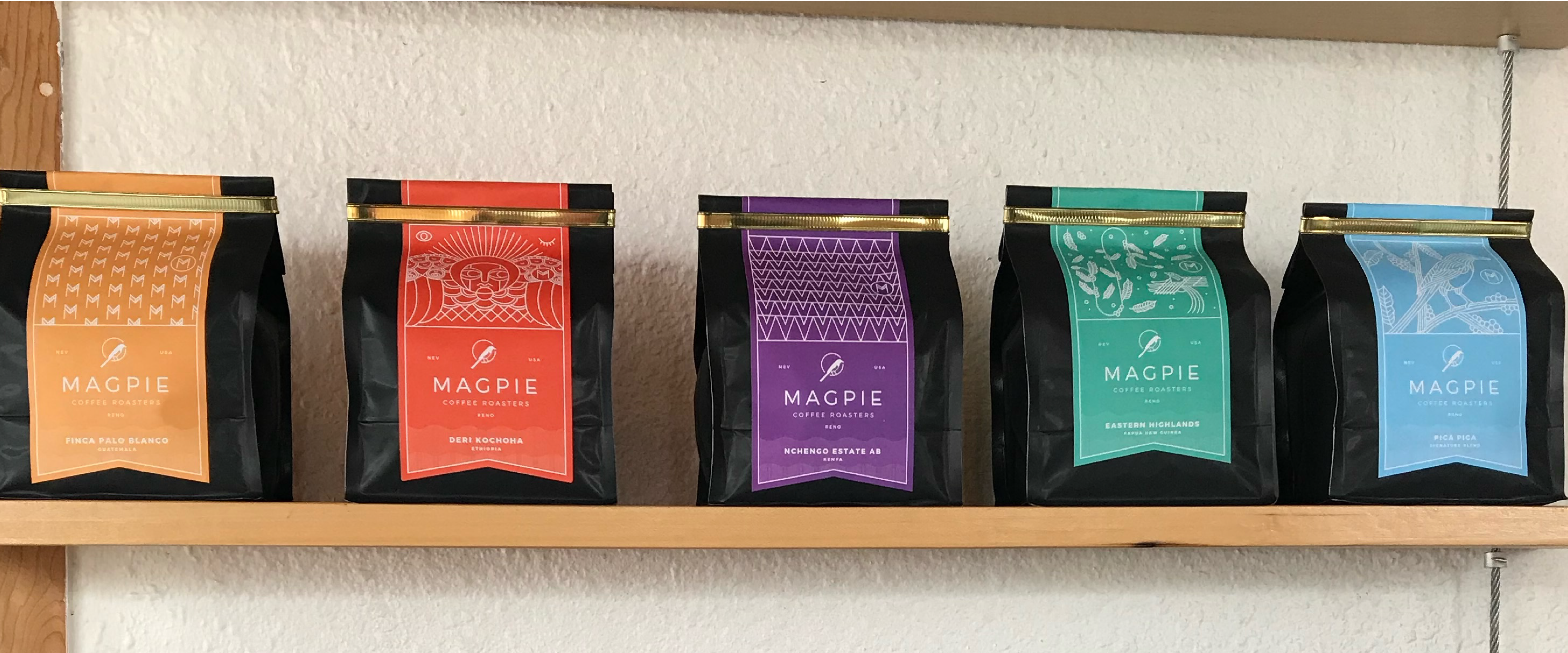 Photo of Magpie coffee beans on shelves