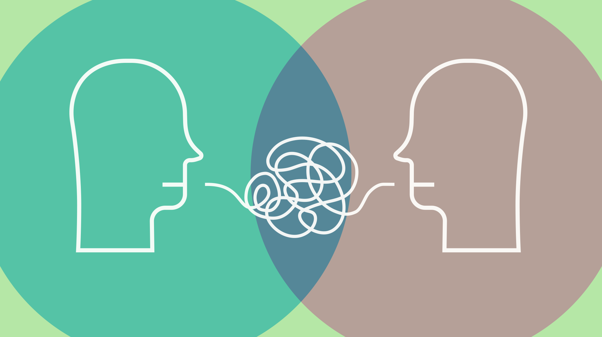 graphic showing figures having difficulty communicating