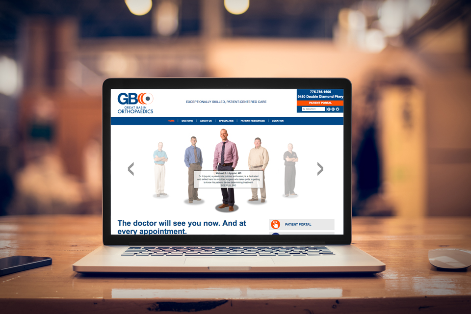 Great Basin Orthopaedics website