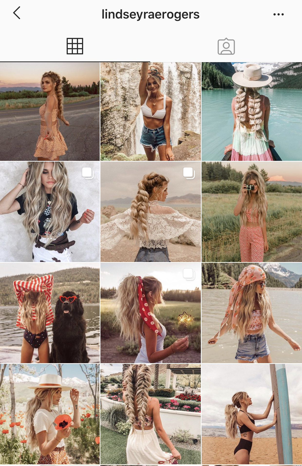 example of color grid on Instagram