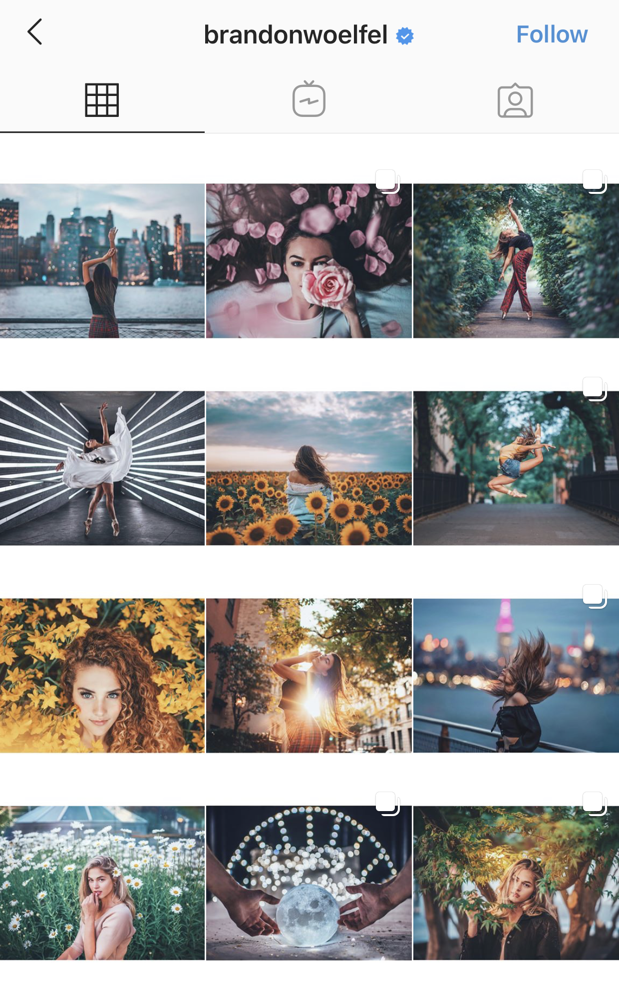 example of border grid on Instagram