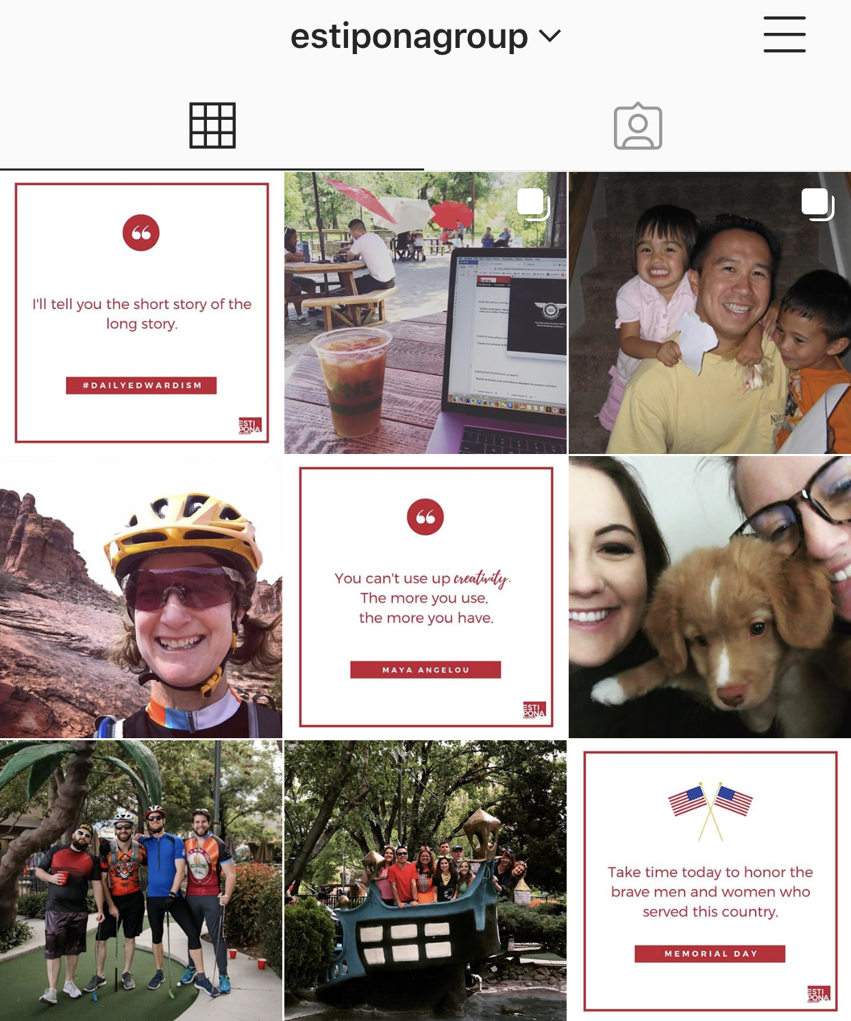 example of Estipona grid on Instagram