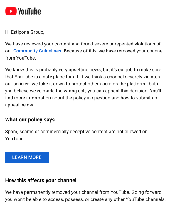 YouTube Email