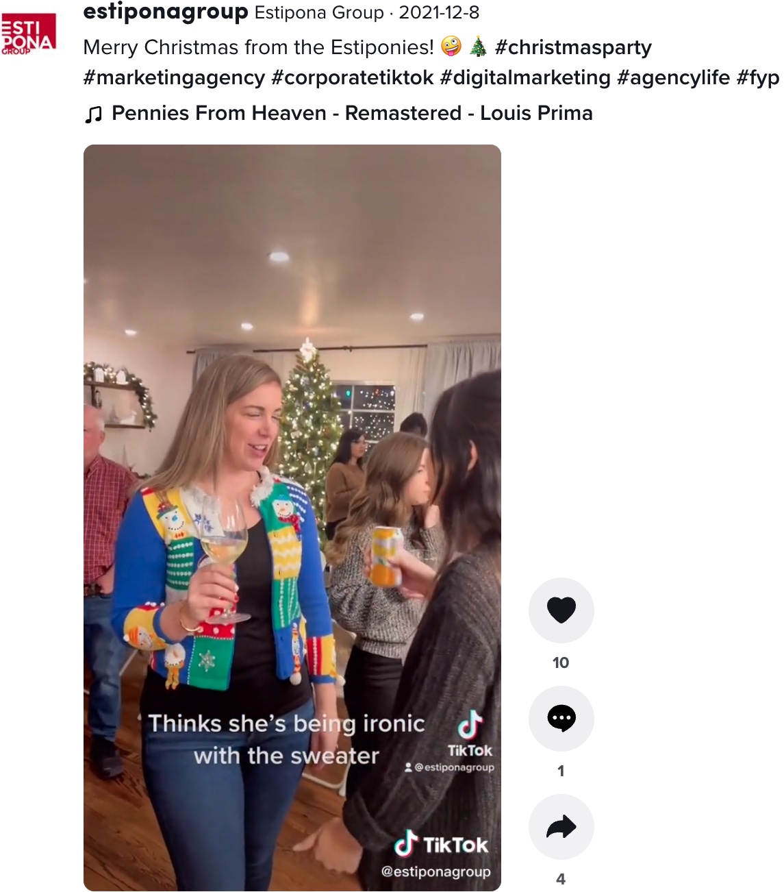 TikTok Screenshot - Christmas Party Funny