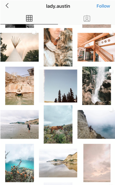 example of border grid on Instagram