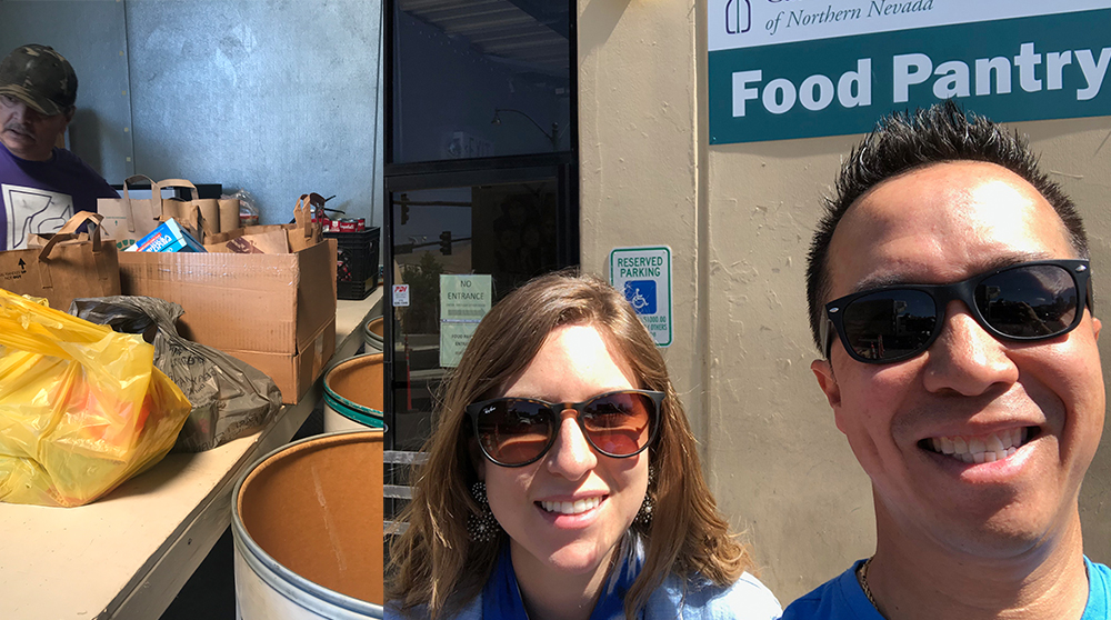 Nicole and Edward at food pantry