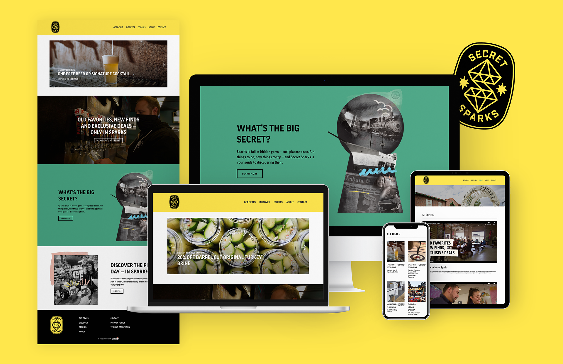Secret Sparks website layout