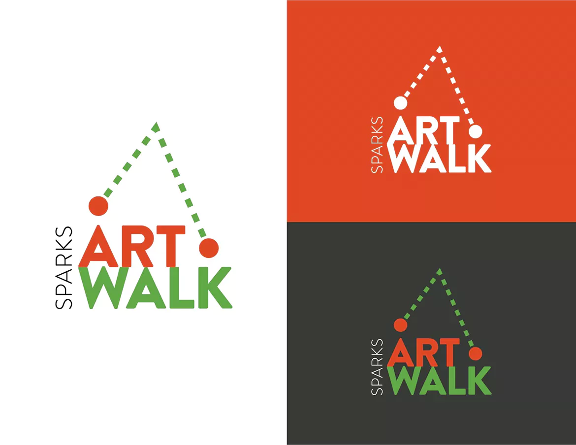 Sparks Art Walks logo mockups