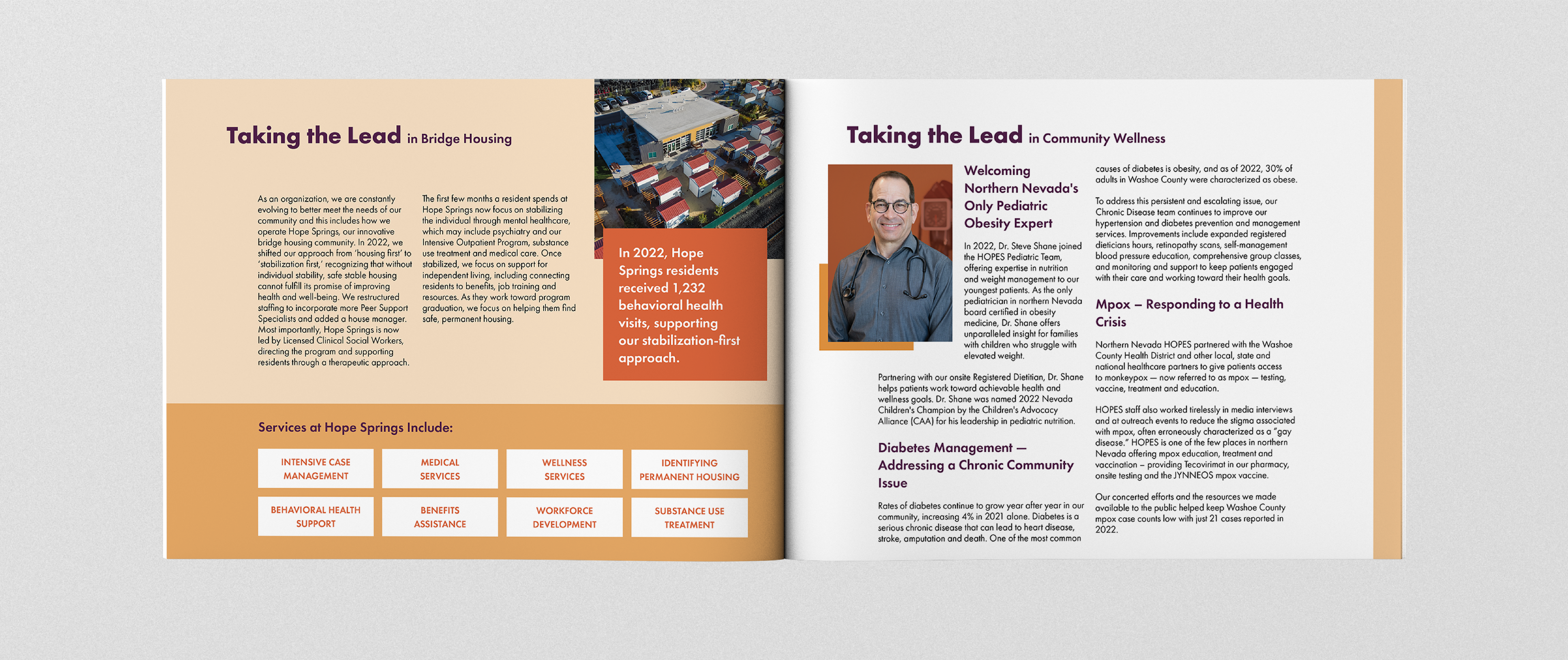 2022 annual report open to bridge housing page