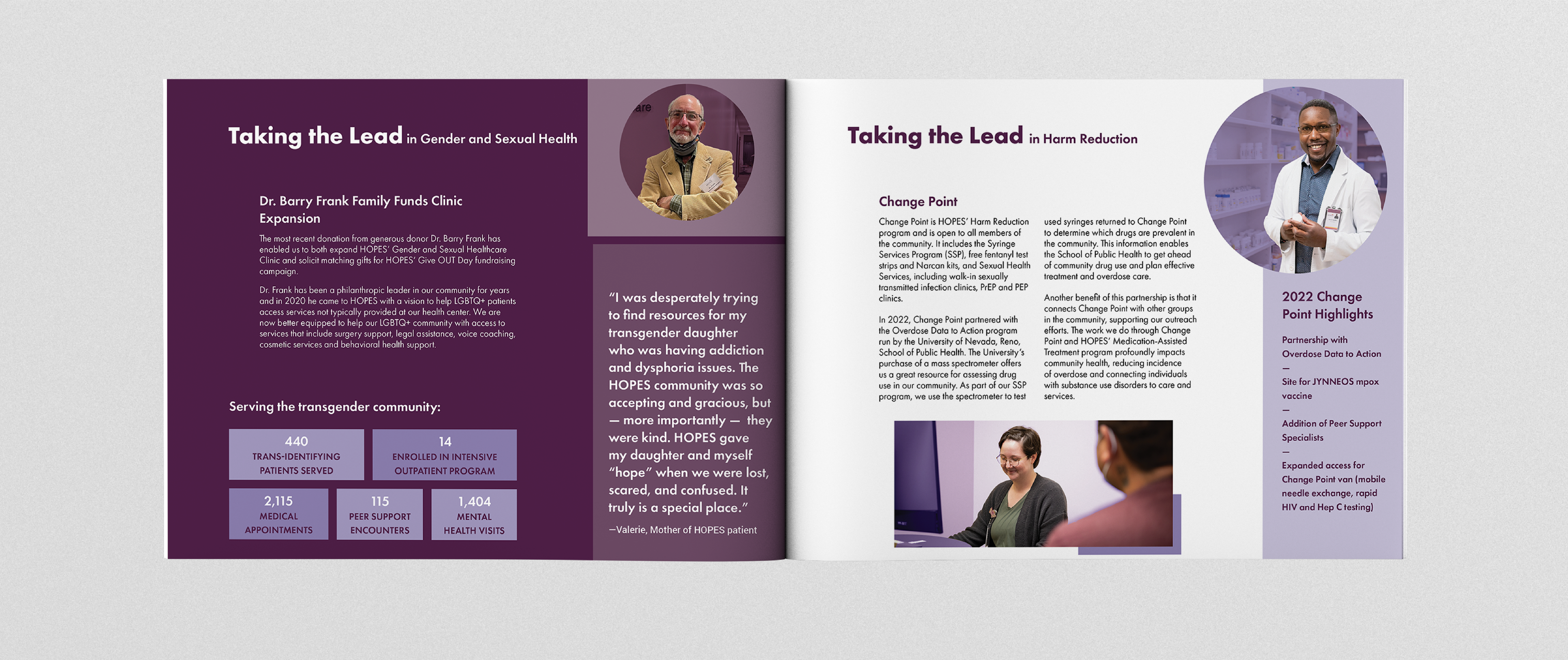 2022 annual report open to gender and sexual health page