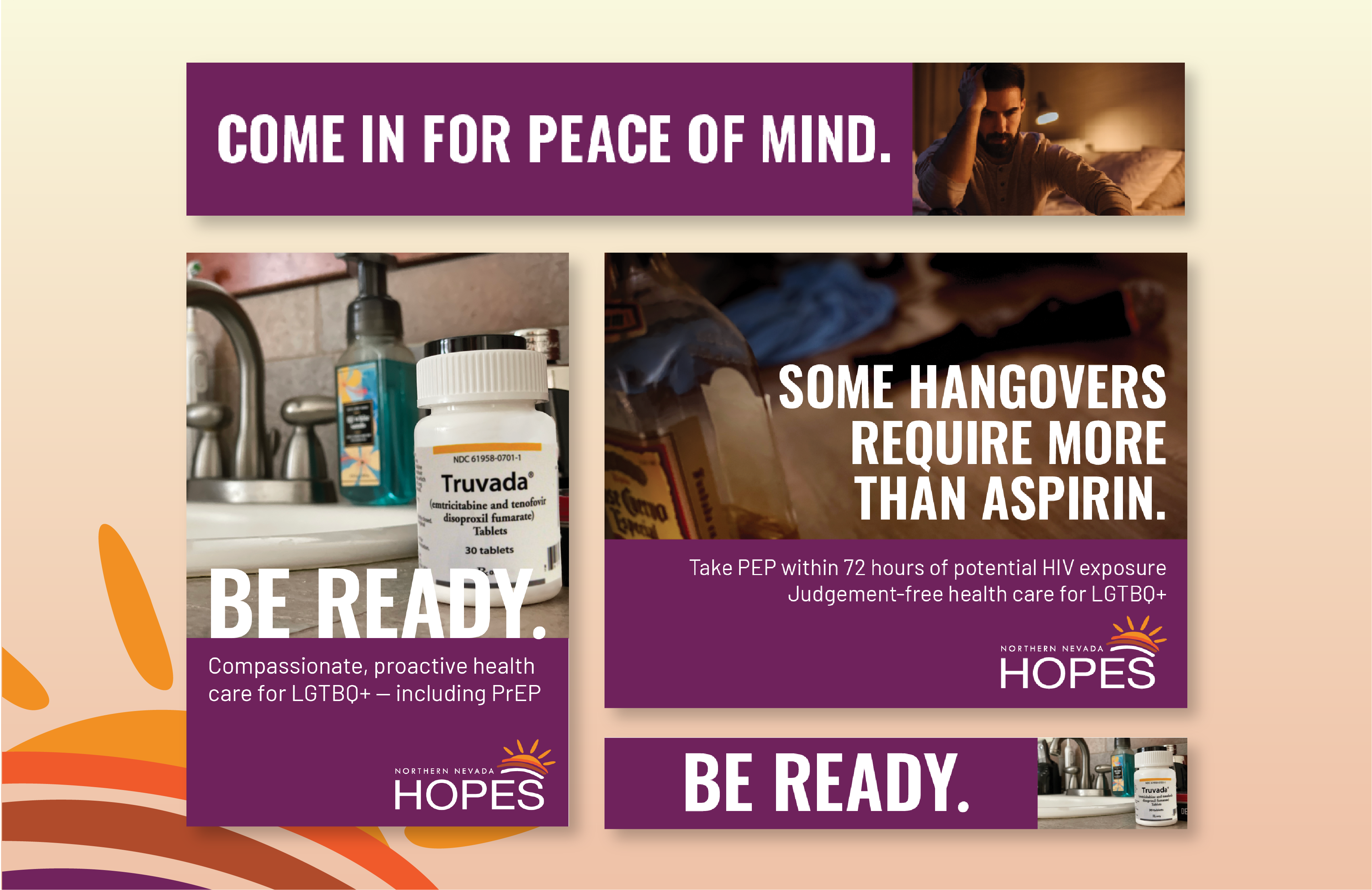 ads focused on compassionate care for LGBTQ+ and HIV exposure