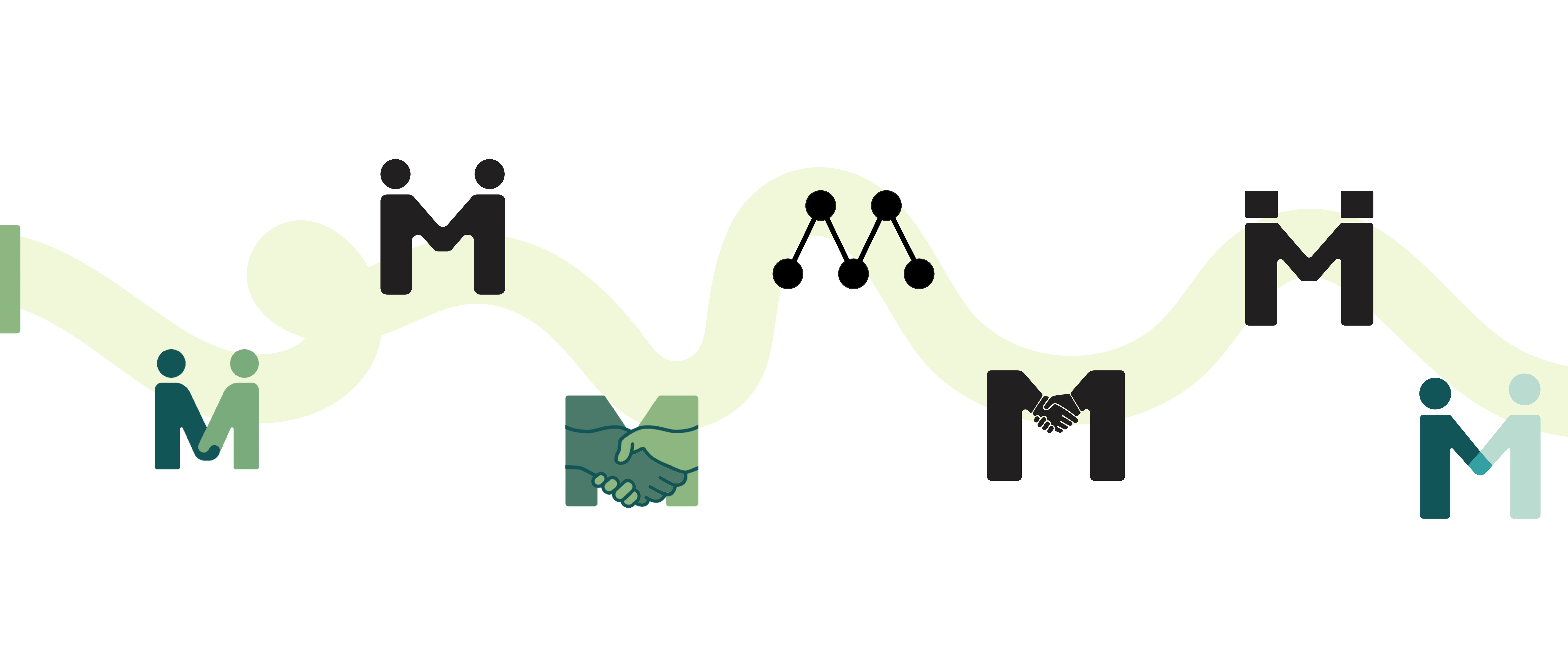 graphic showing evolution of neighborhood mediation center logo
