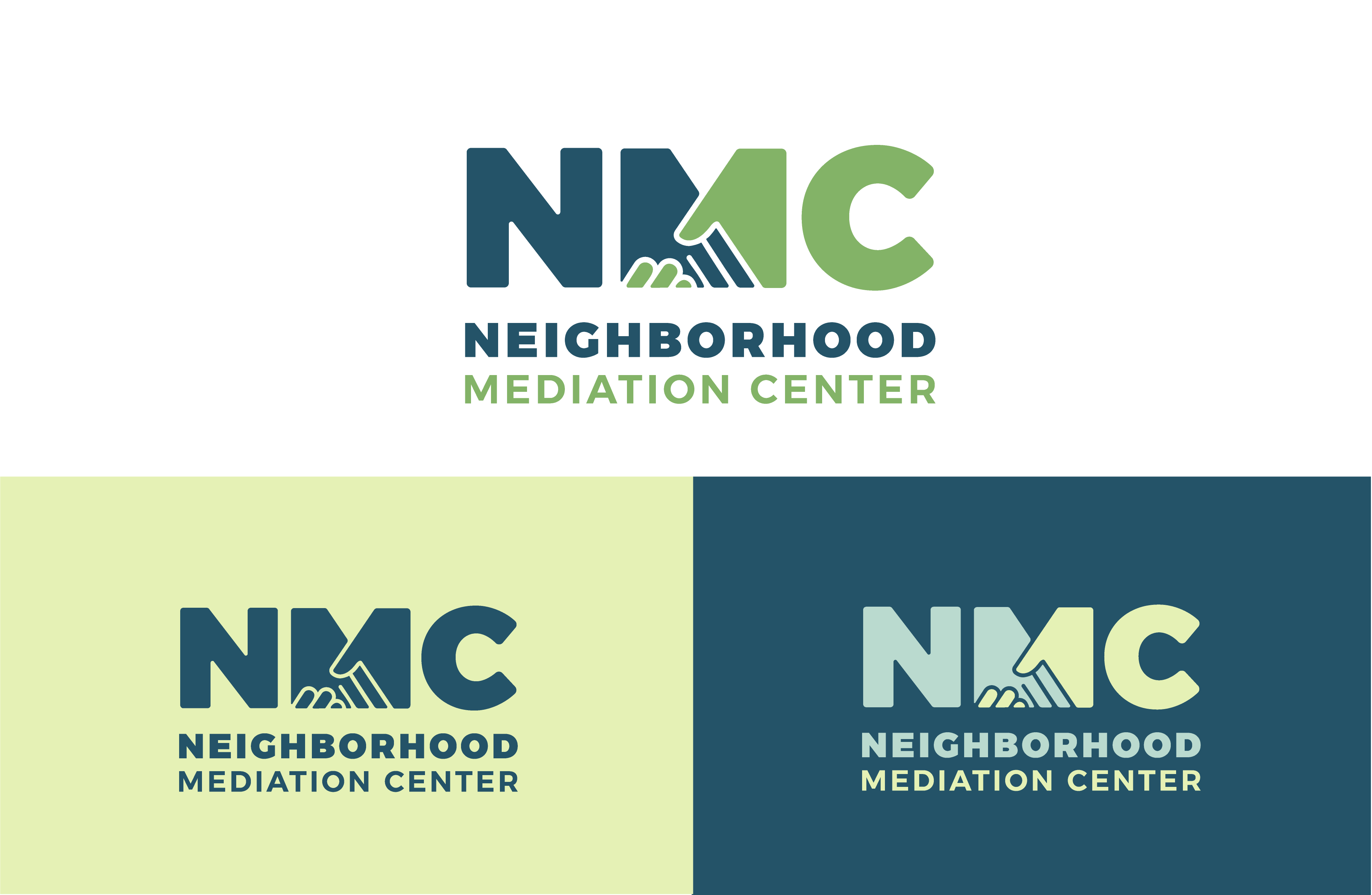 Neighborhood mediation center in different brand color settings