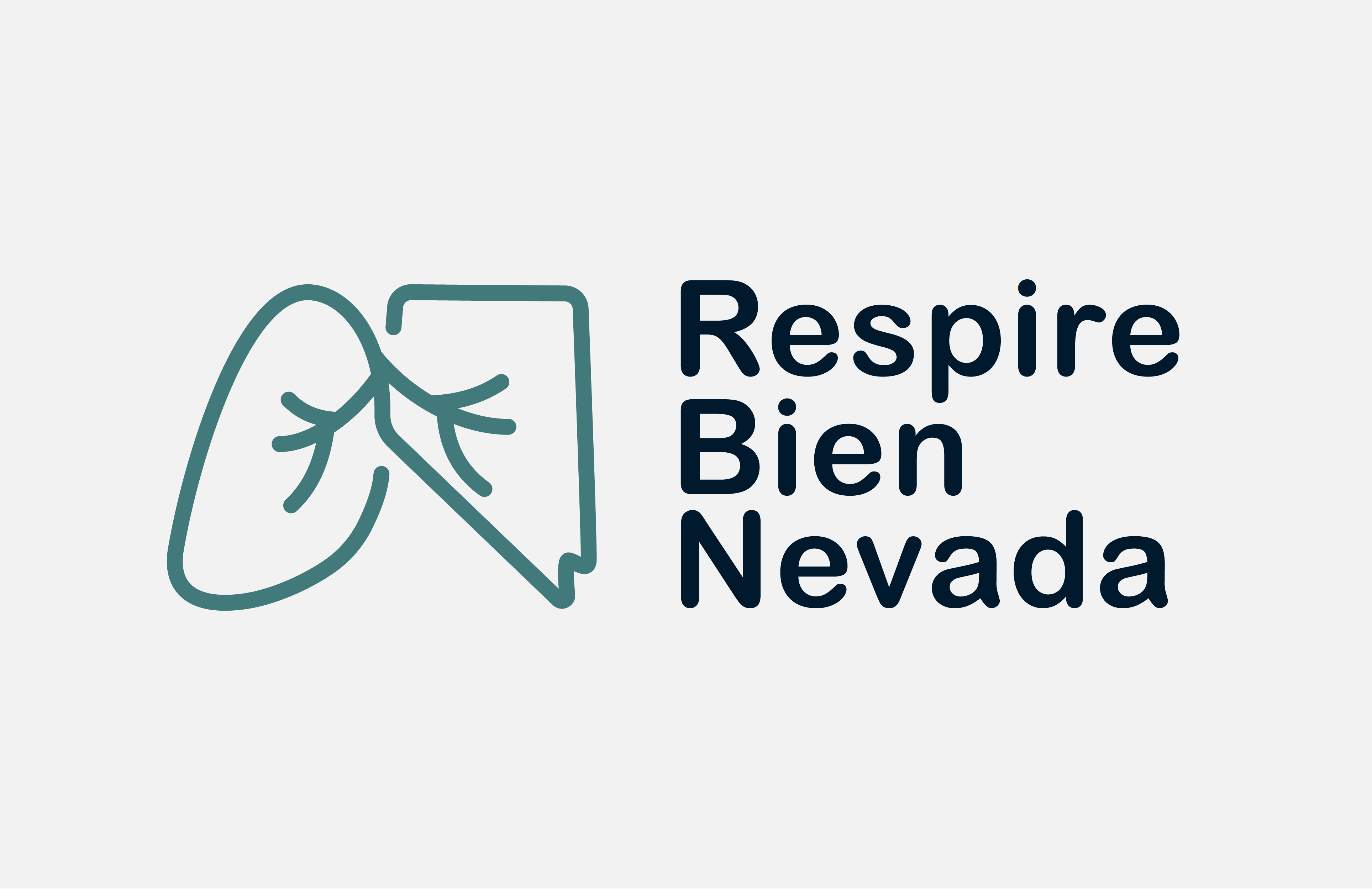 respire bien nevada logo, featuring shape of lungs and Nevada