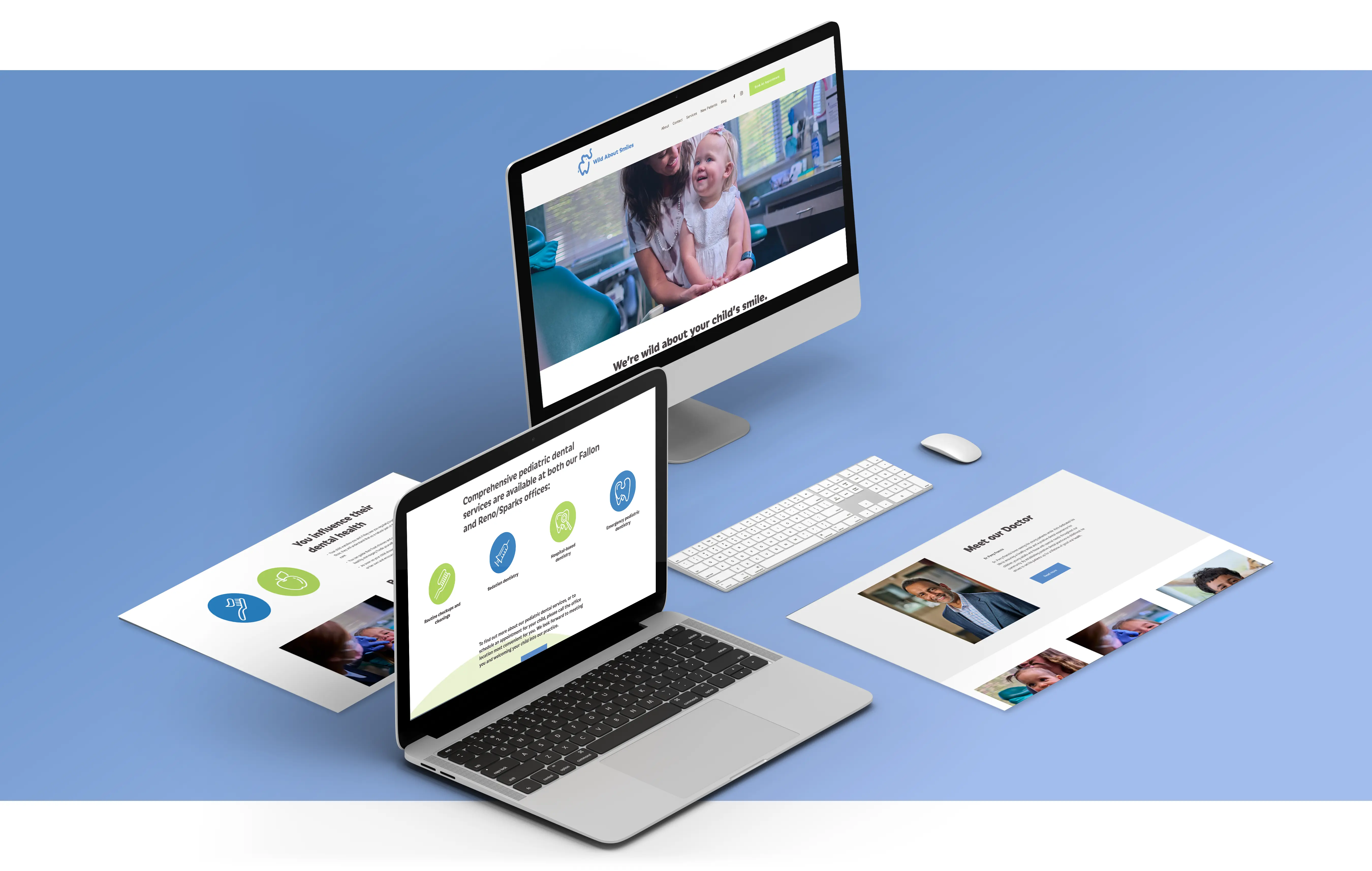 Wild About Smiles website shown on computer