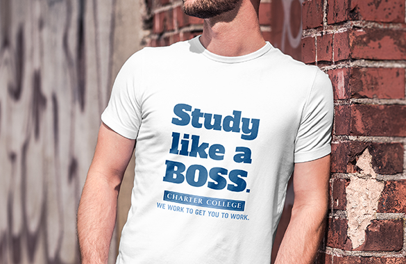 Charter College "Study Like a Boss" T-Shirt