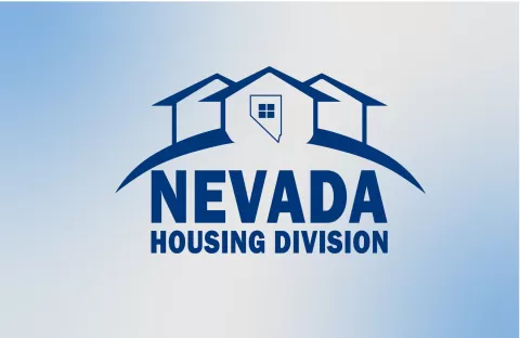 Nevada Housing Division on sky blue and white gradient background