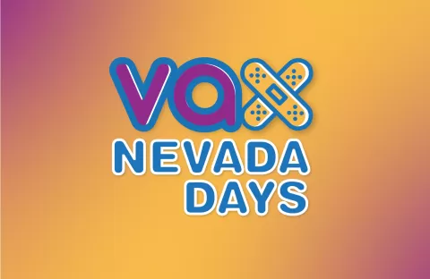 Vax Nevada Days logo on orange and purple gradient background