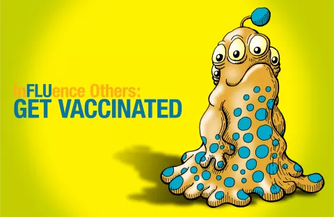 Immunize Nevada Flu Bug Campaign Illustration