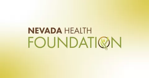 Yellow gradient background with Nevada Health Foundation logo over it