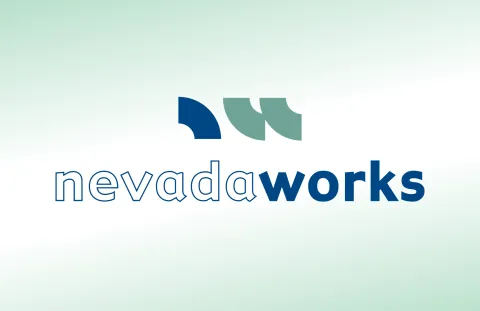 Nevadaworks logo on a green gradient background