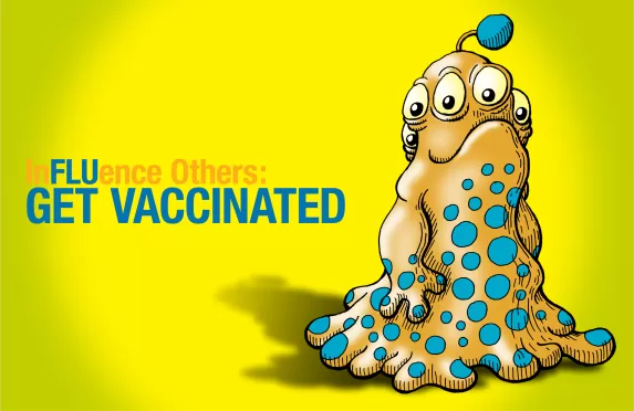 Immunize Nevada Flu Bug Campaign Illustration