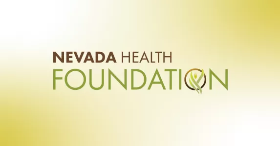 Yellow gradient background with Nevada Health Foundation logo over it